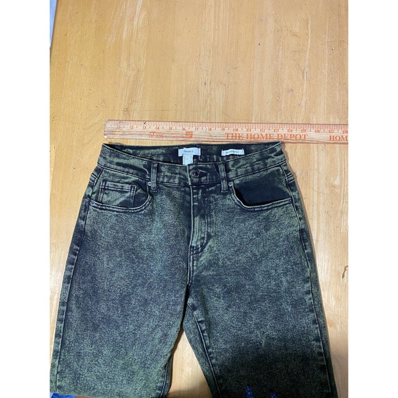 Forever 21 Women's Green Acid Wash Mid Rise Boot Size 27 - Picture 5 of 9